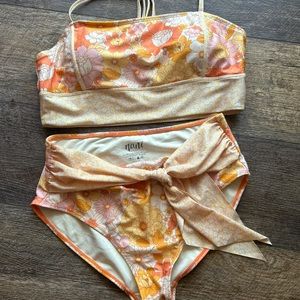 COPY - Great condition size medium sunset floral Nani Swimwear crop top and bot…